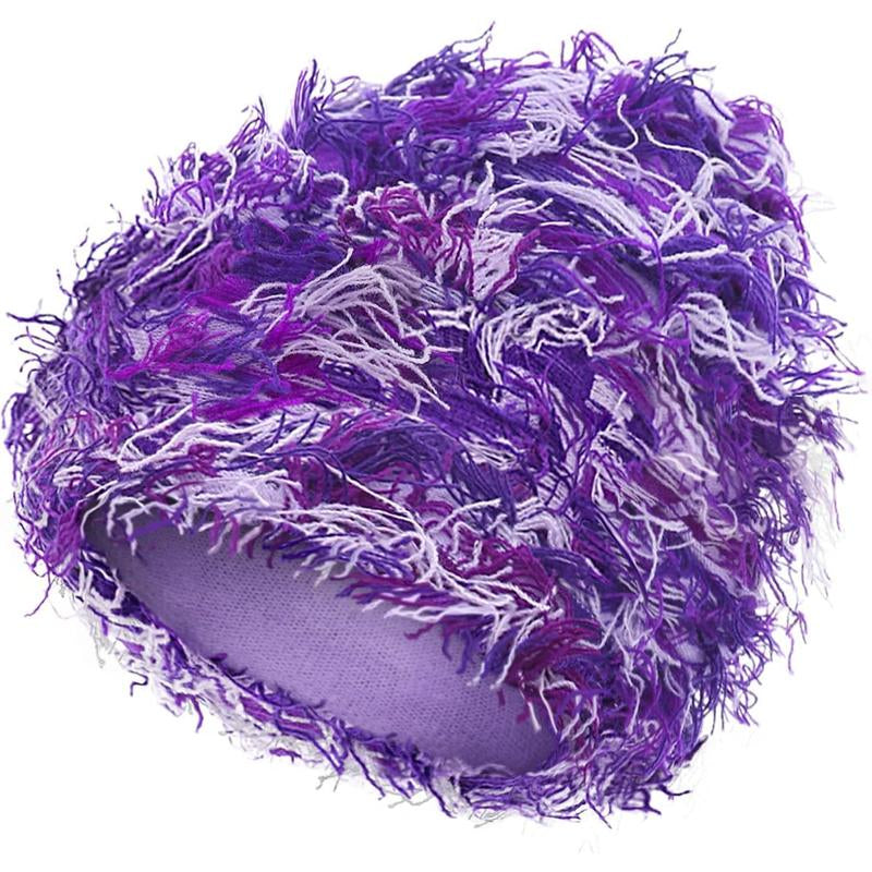 “Emo Distressed Beanie 🖤 Fuzzy Knit Winter Cap Unisex”