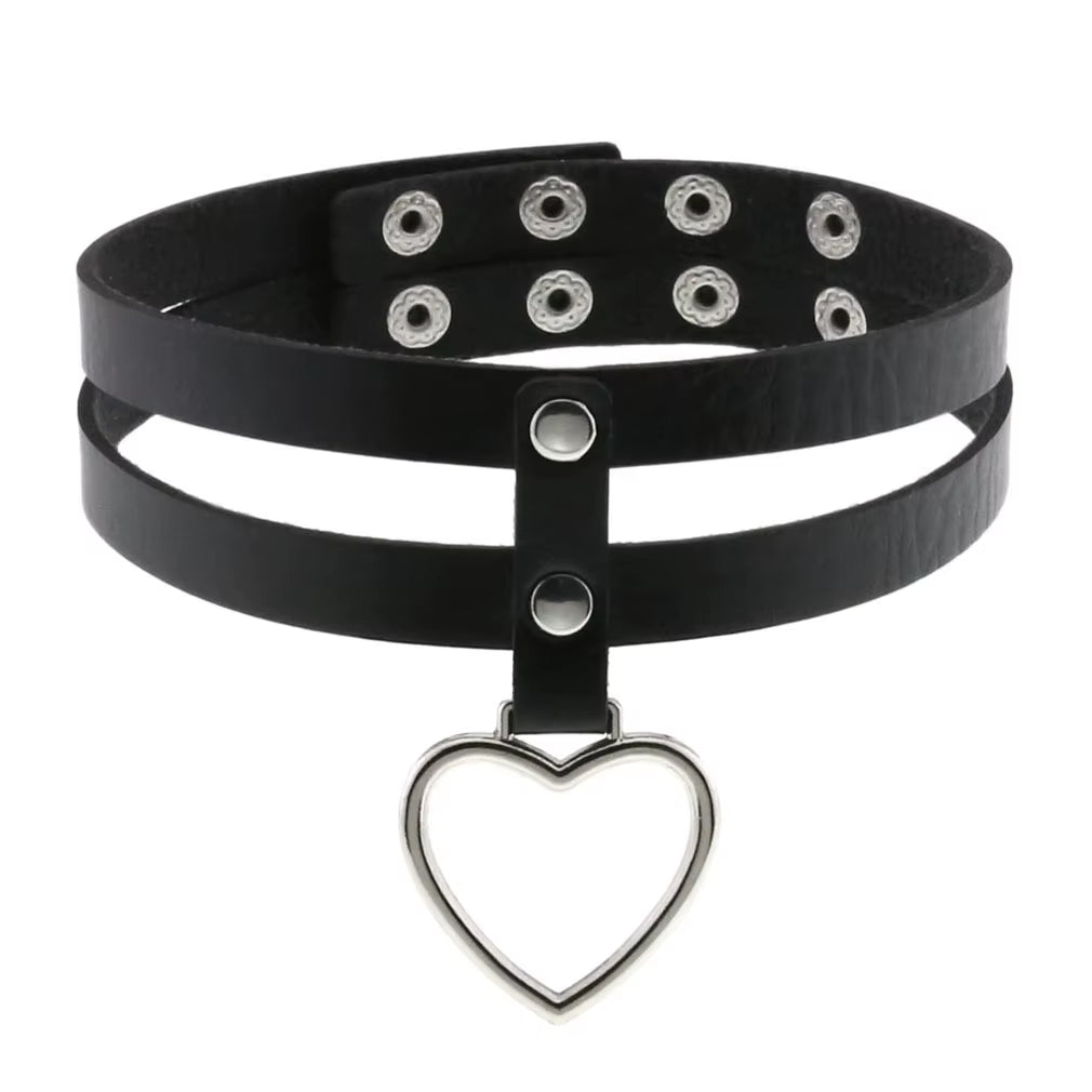 New Harajuku Black Goth Punk Leather Choker Necklaces Women Men Rock Metal Emo Festival Cosplay Party Jewelry Gothic Accessories