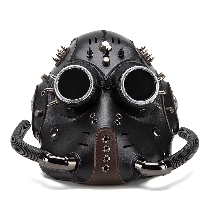 Plague Doctor Steampunk Gas Mask – Gothic PU Leather Cosplay Halloween Costume Mask