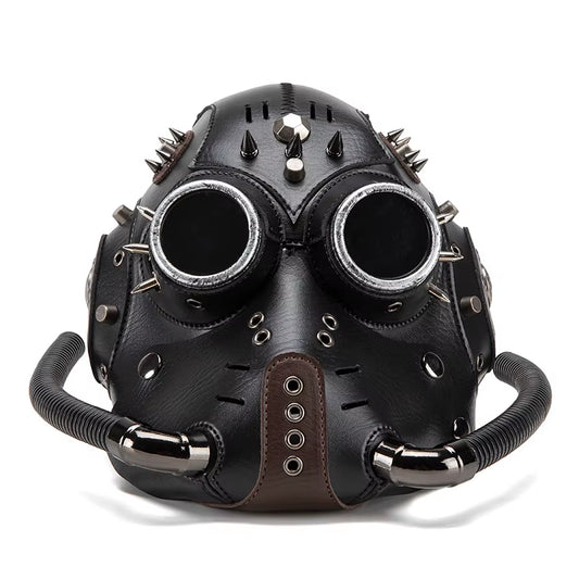 Plague Doctor Steampunk Gas Mask – Gothic PU Leather Cosplay Halloween Costume Mask