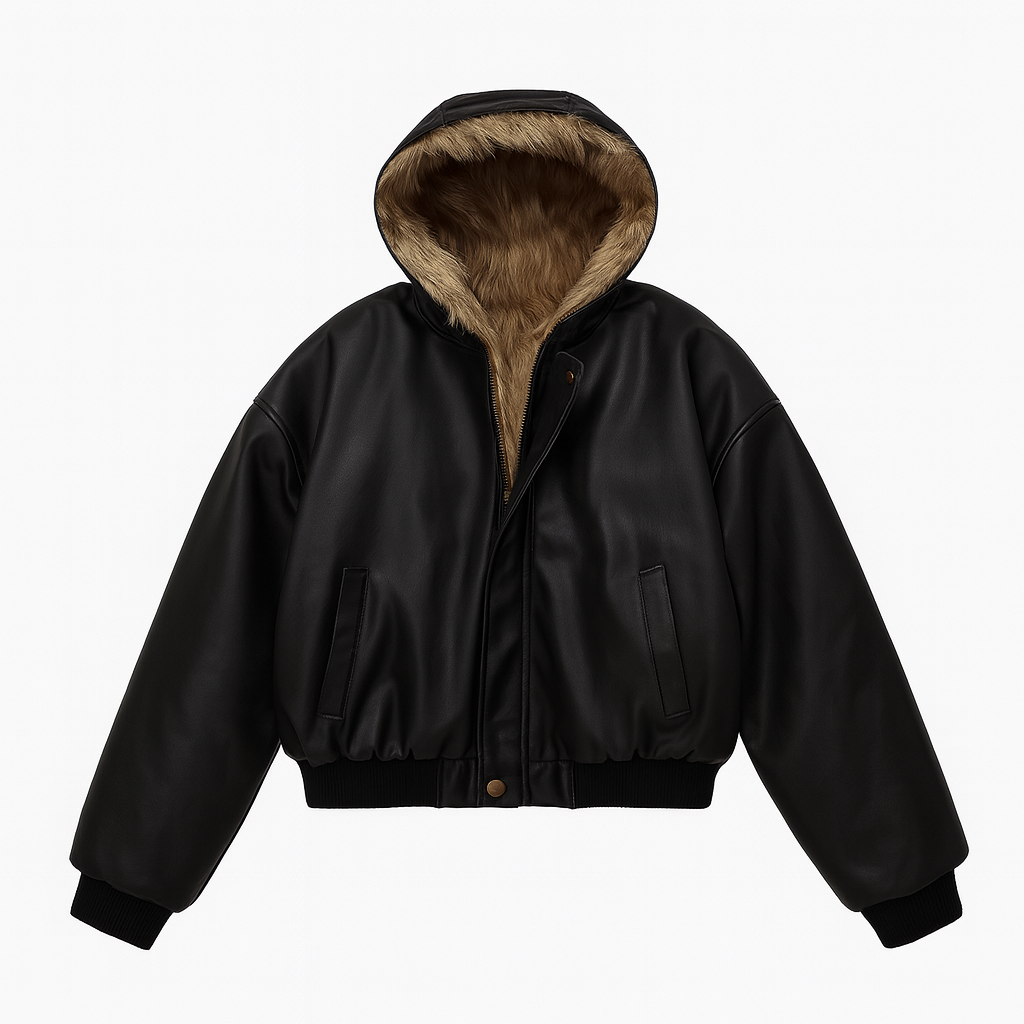 🔥 Dark Rebellion Faux Fur Hooded Jacket 🖤