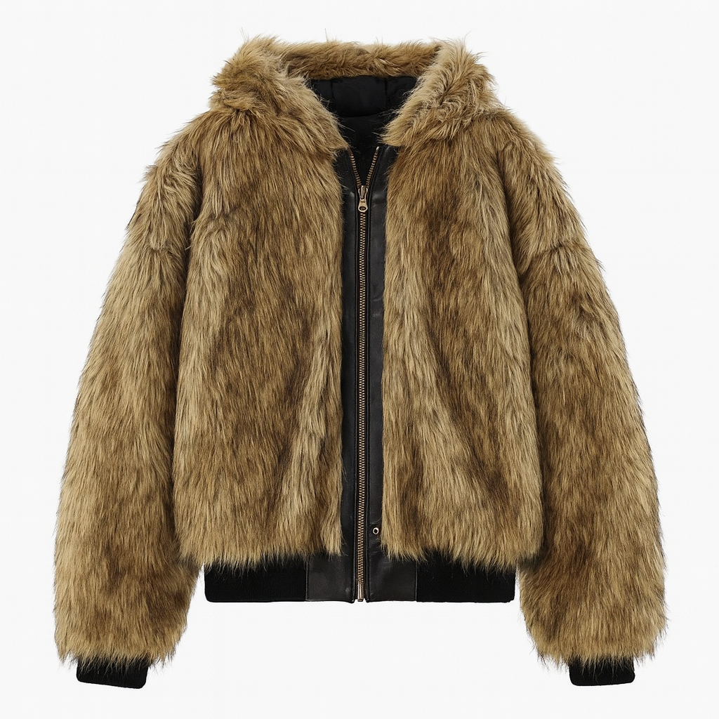 🔥 Dark Rebellion Faux Fur Hooded Jacket 🖤