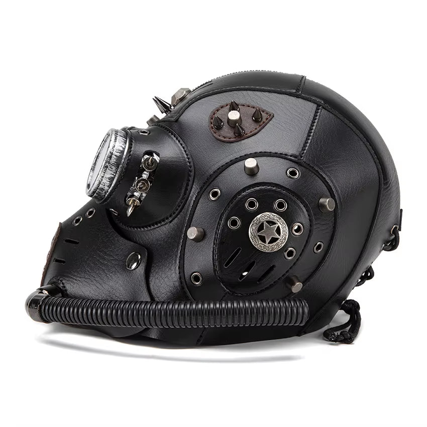 Plague Doctor Steampunk Gas Mask – Gothic PU Leather Cosplay Halloween Costume Mask