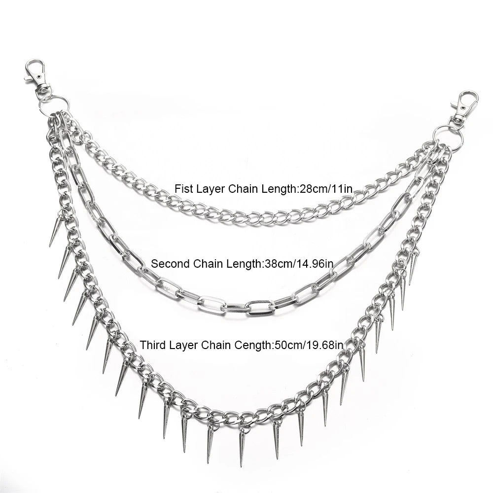 Punk Pants Chains Belt Chain for Man Women Jean Trousers Chains Goth Jewelry Gothic Emo Scene Accessories