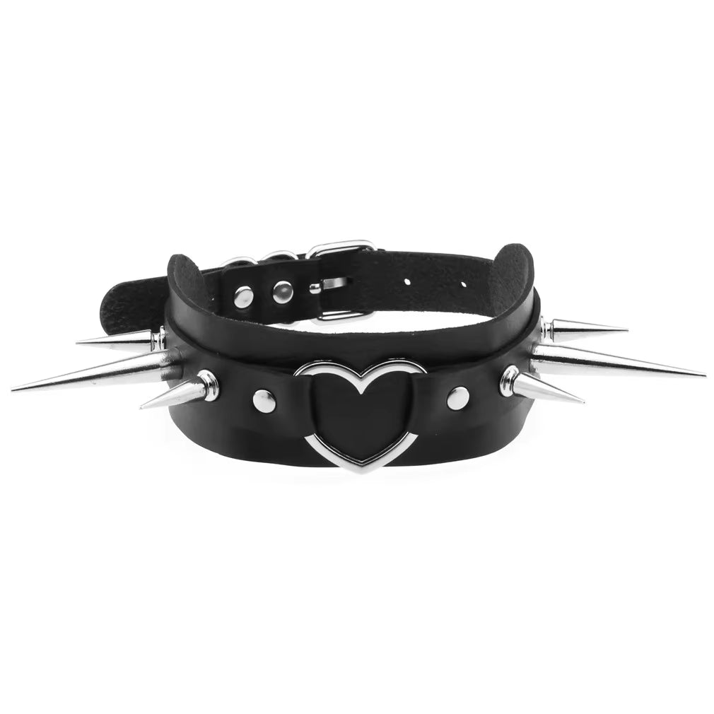 New Harajuku Black Goth Punk Leather Choker Necklaces Women Men Rock Metal Emo Festival Cosplay Party Jewelry Gothic Accessories