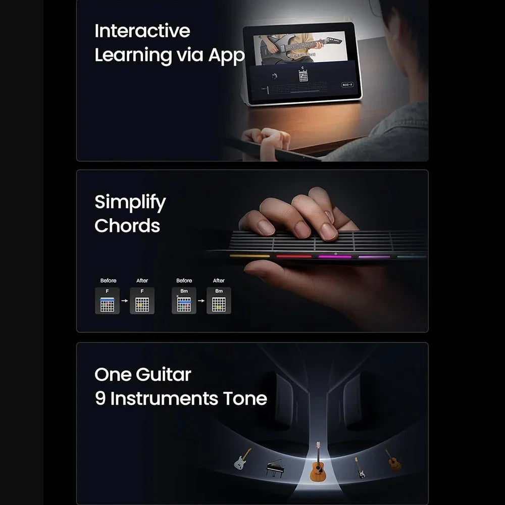 🖤 AeroBand “Silent Storm” Smart Guitar ⚡ Future Sound of Darkness