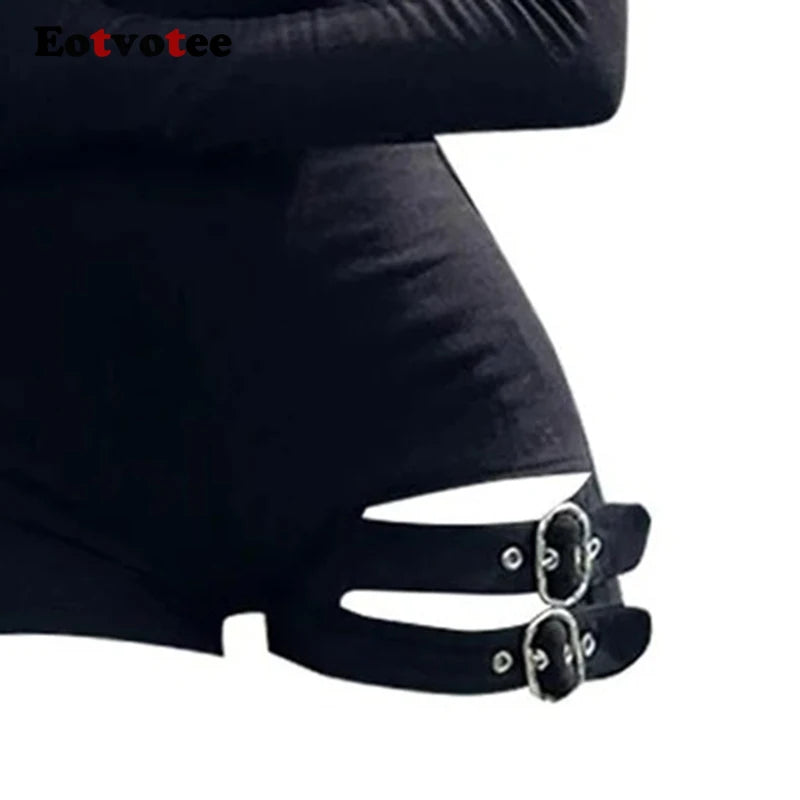 🖤 Gothic Black Buckle Jumpsuit 🕷️