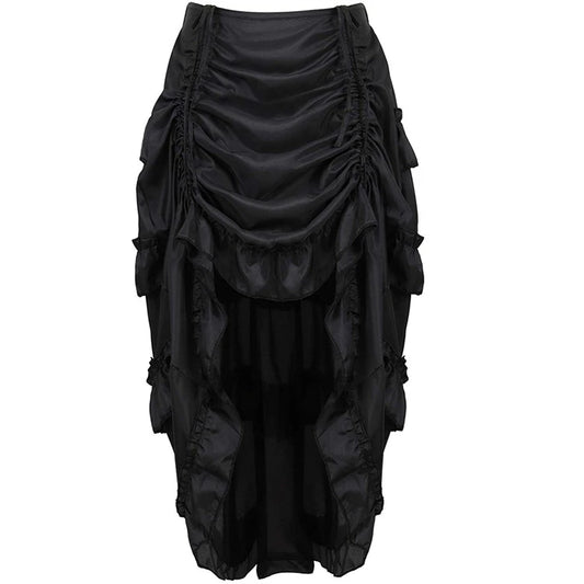 Dark Elegance Skirt 🖤 Gothic High-Low Corset Ruffle Design