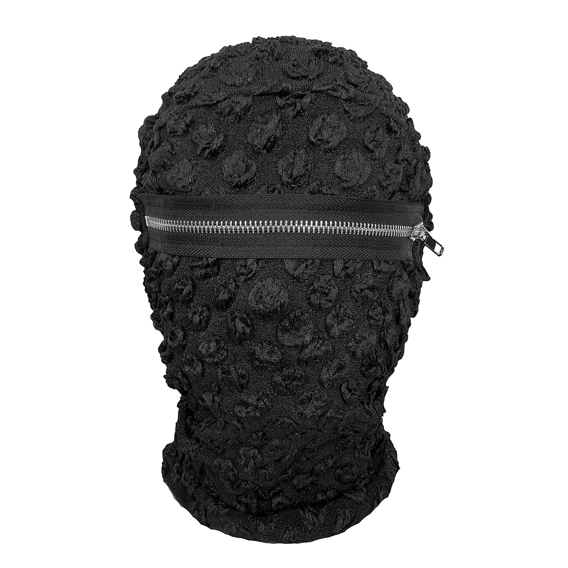 Zipper Techwear Style Breathable Elastic Knitted Full Face Mask Men Women Hip Hop Punk Rock Hat Headgear Cosplay Costume