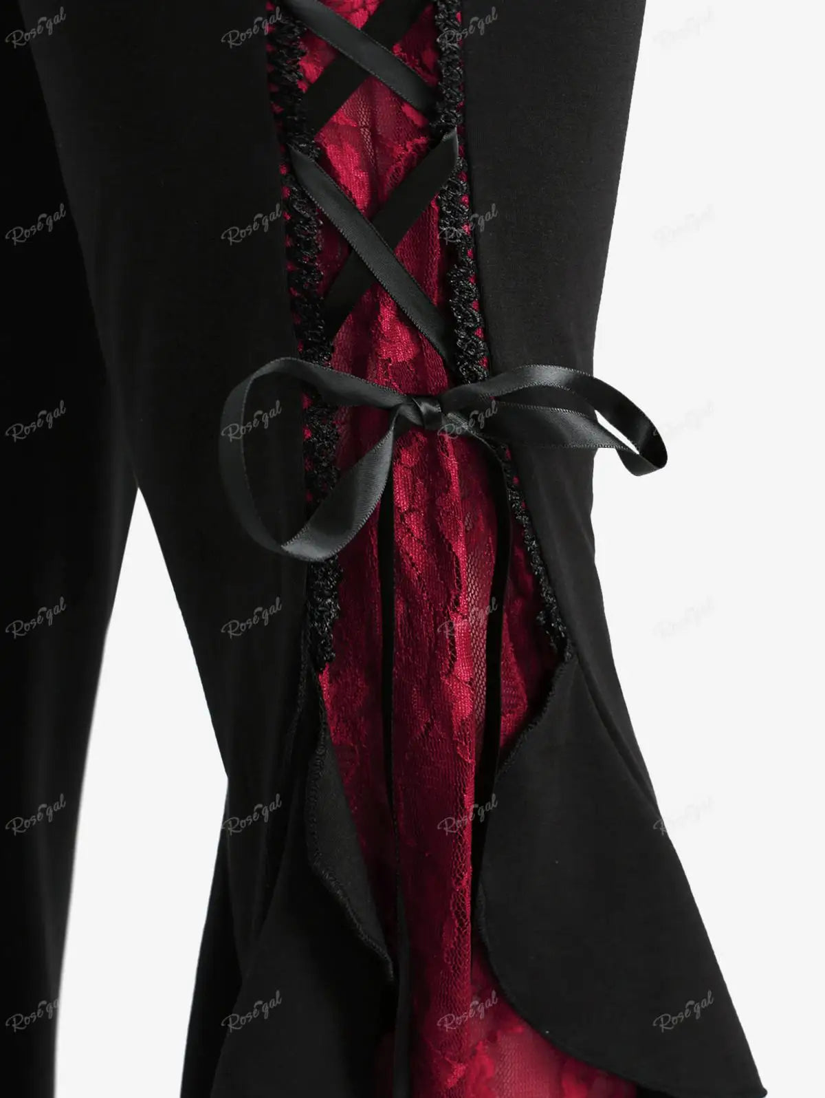 Gothic Lace-Up Flare Pants 🌹🖤