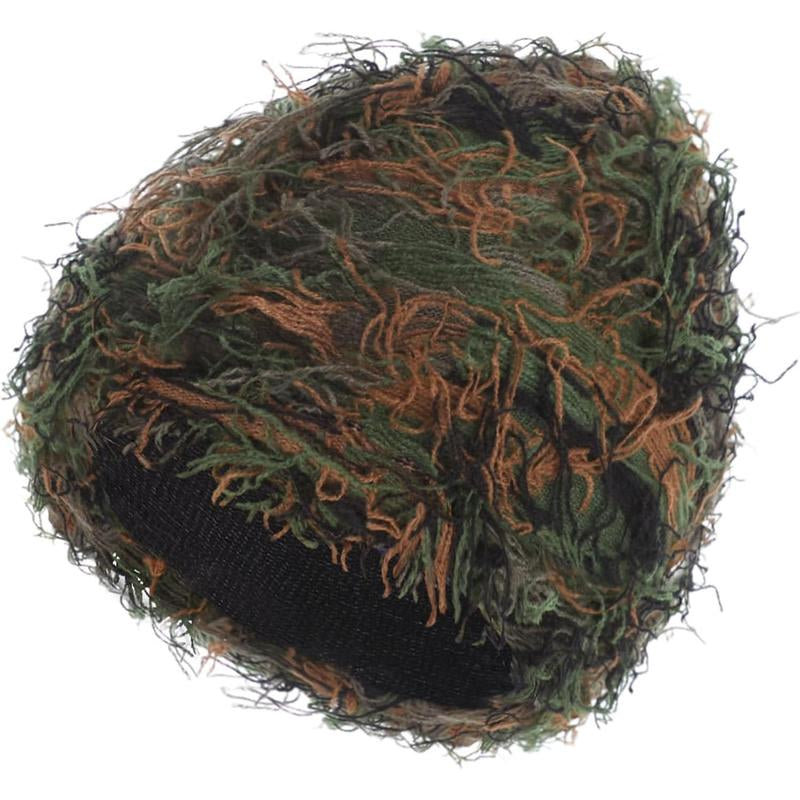 “Emo Distressed Beanie 🖤 Fuzzy Knit Winter Cap Unisex”