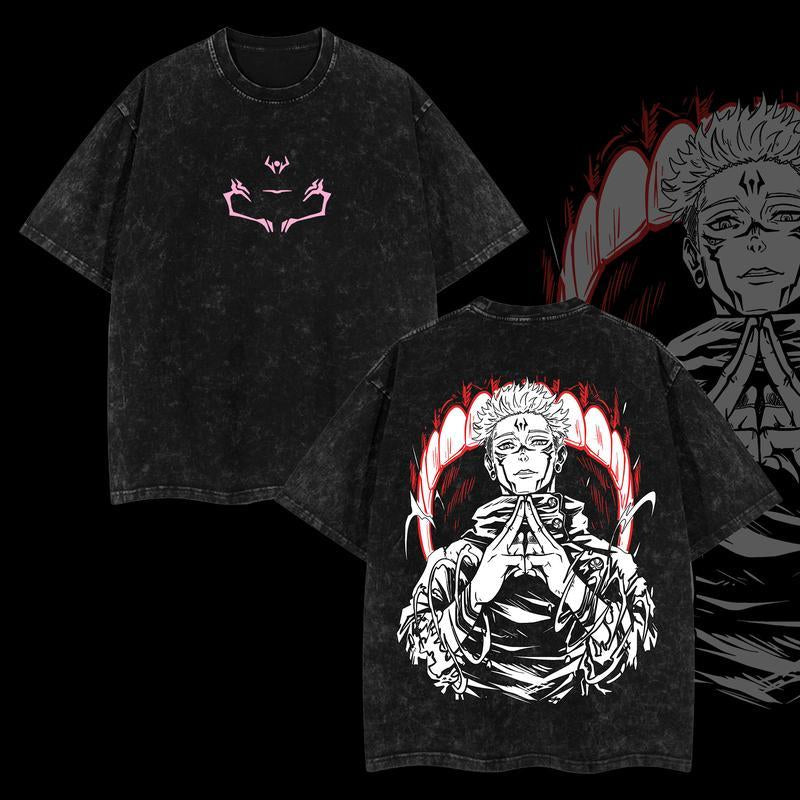 "Ryomen Sukuna đˇď¸ â King of Curses Vintage Oversized Tee đ¤"