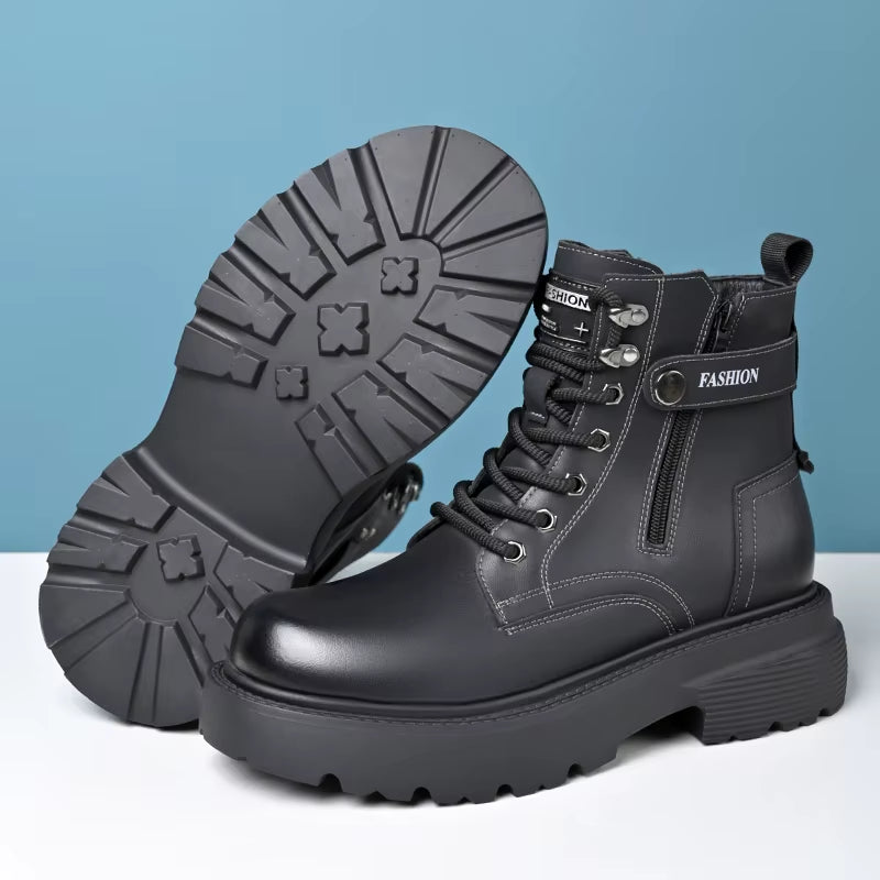 Street-Rider Leather Boots – High-Top Men’s Sneakers with Attitude