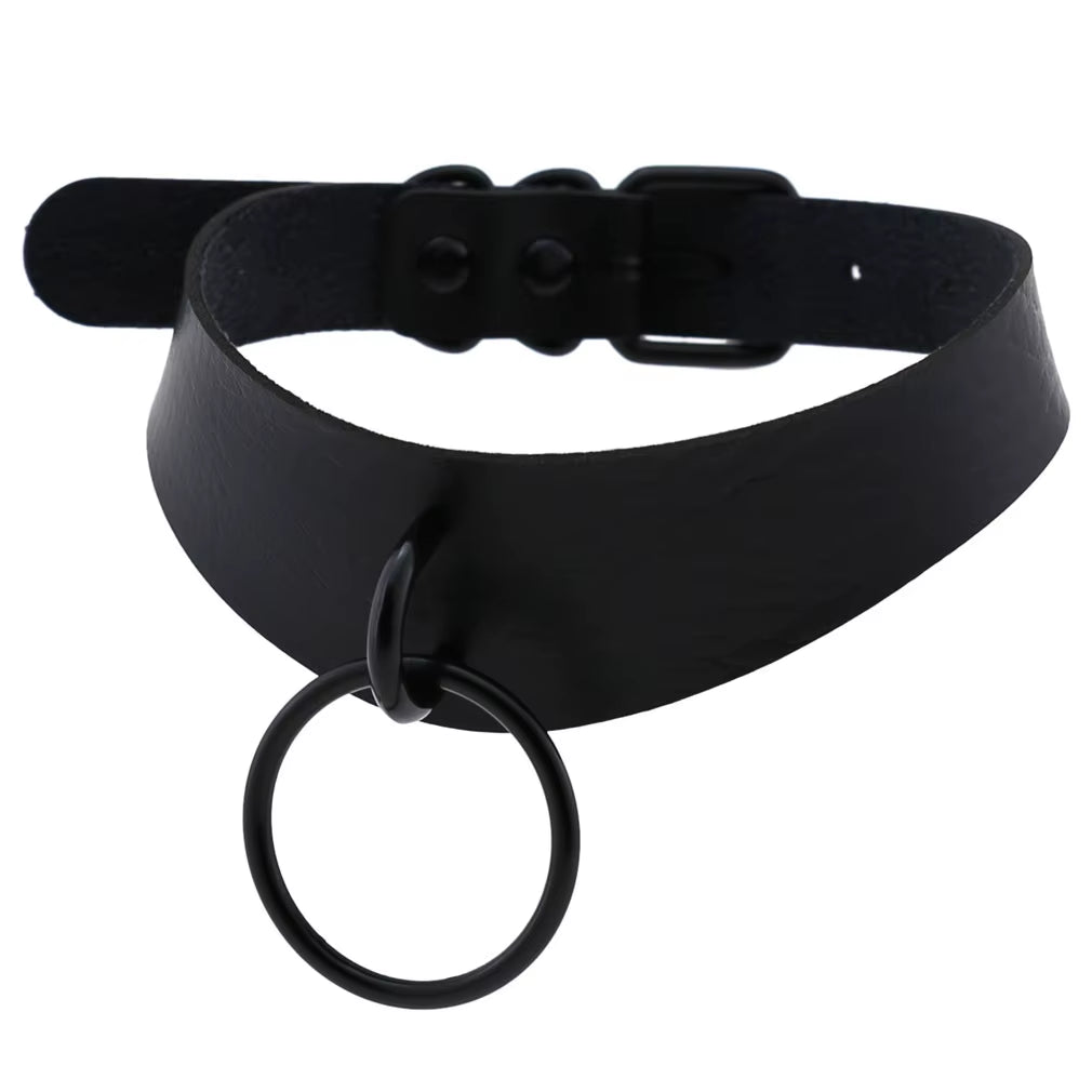 New Harajuku Black Goth Punk Leather Choker Necklaces Women Men Rock Metal Emo Festival Cosplay Party Jewelry Gothic Accessories
