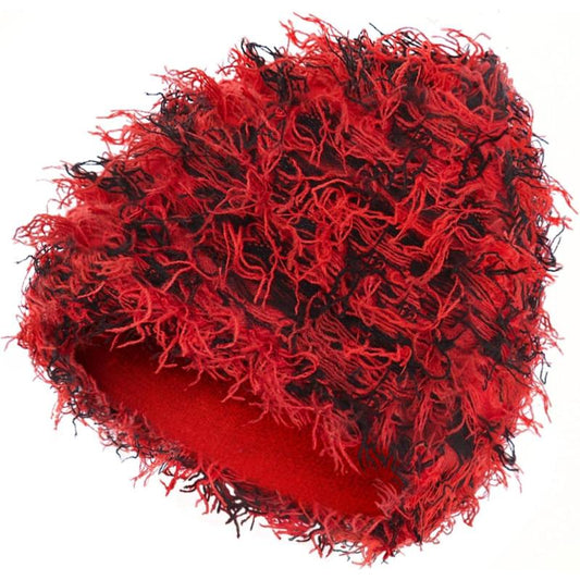 “Emo Distressed Beanie 🖤 Fuzzy Knit Winter Cap Unisex”