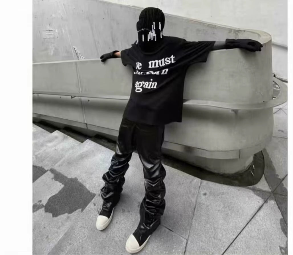 Elevate Your Style with Bold PU Leather Hip-Hop Pants - Loose Harajuku Fit for Ultimate Comfort