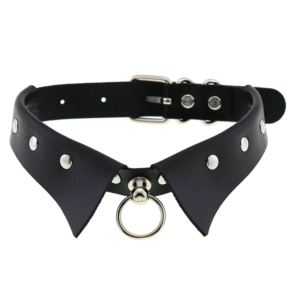 New Harajuku Black Goth Punk Leather Choker Necklaces Women Men Rock Metal Emo Festival Cosplay Party Jewelry Gothic Accessories