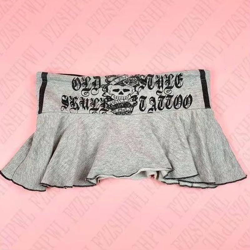 Women’s Y2K Punk Skull Mini Skirt
