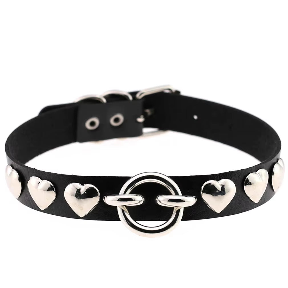 New Harajuku Black Goth Punk Leather Choker Necklaces Women Men Rock Metal Emo Festival Cosplay Party Jewelry Gothic Accessories