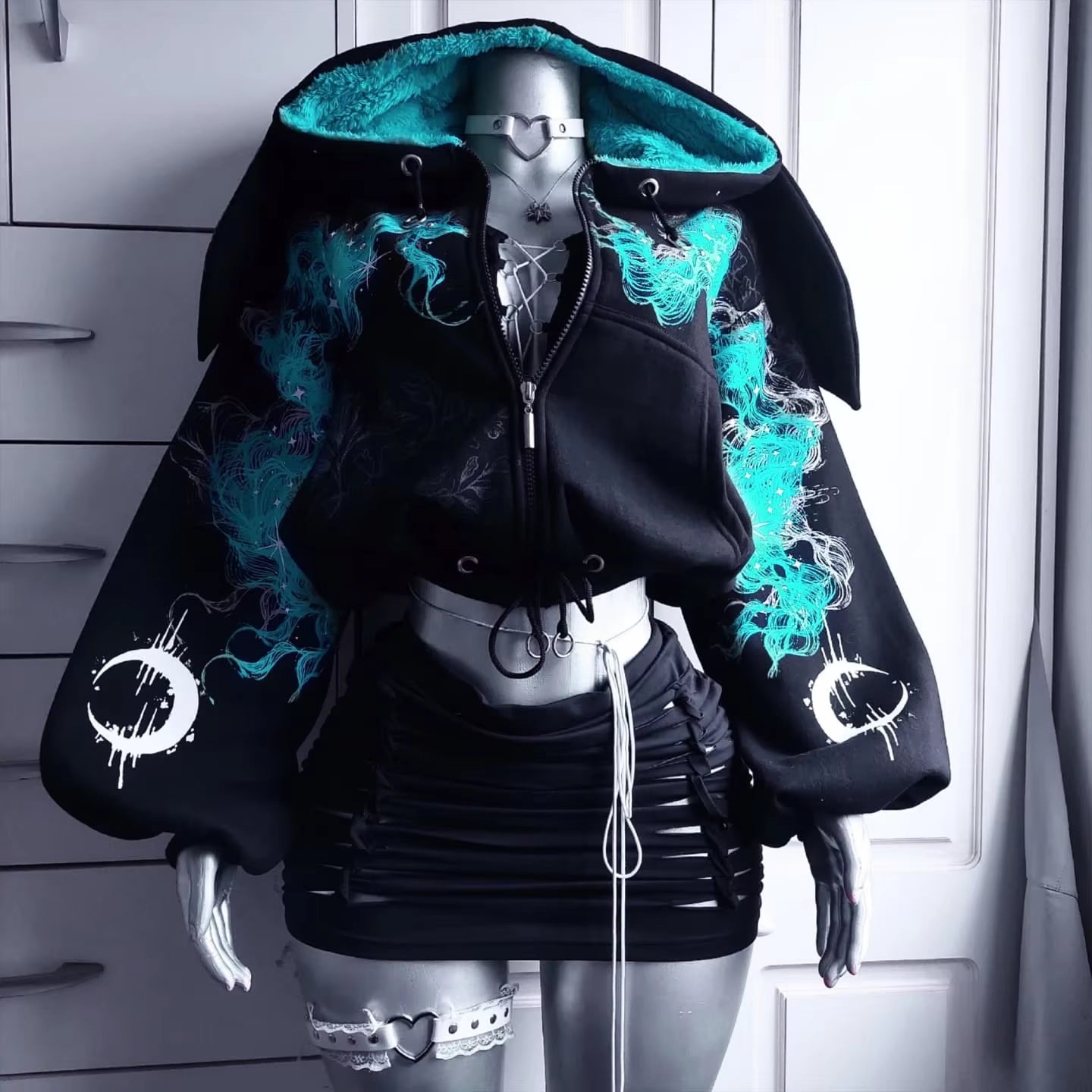 Moonfire Cropped Hoodie 🌙🔥