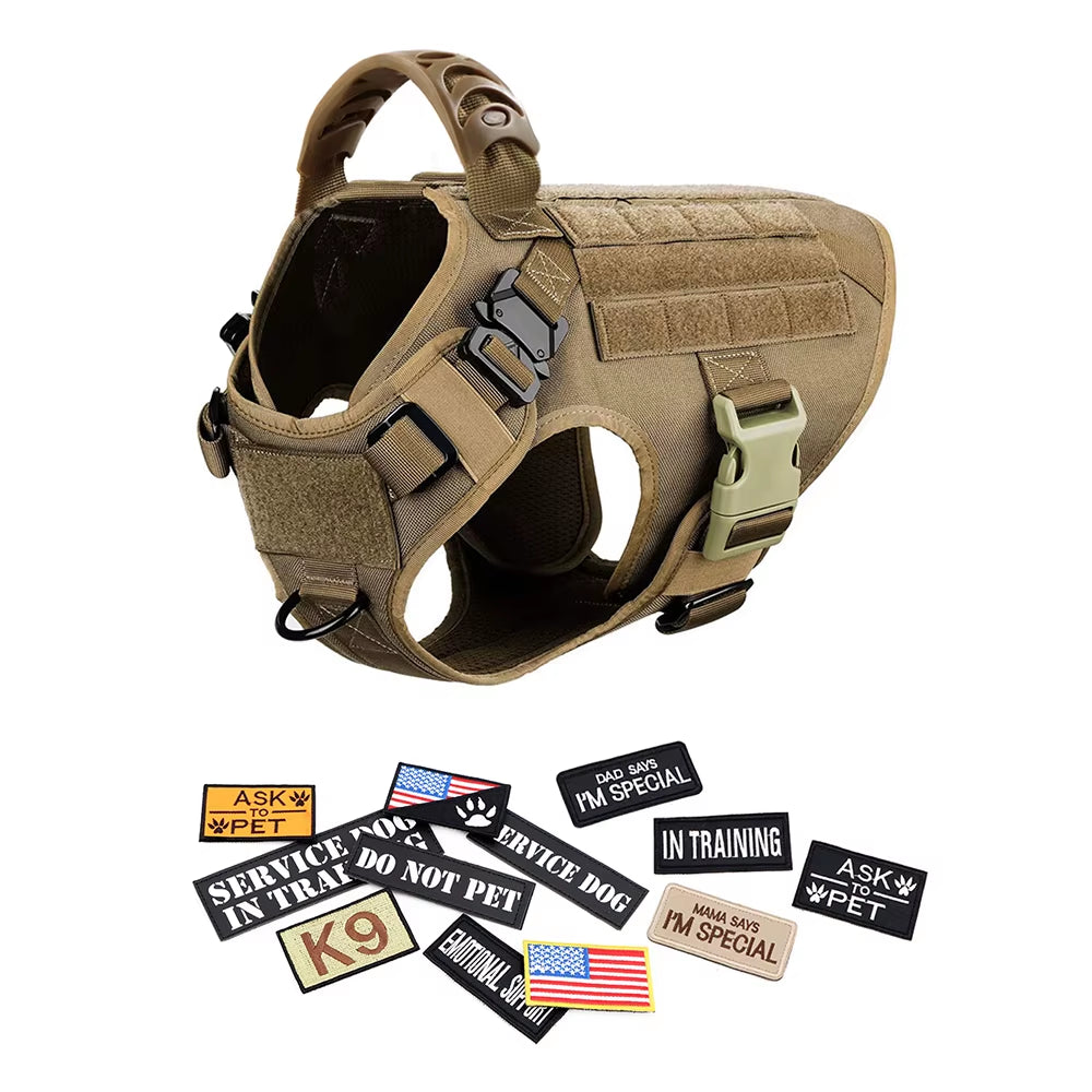 Tactical Dog Harness Kit 🐾 Military Training Vest with Patches & Bags
