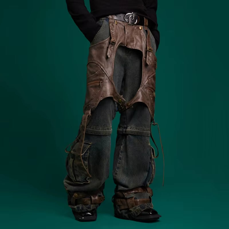 Elevate Your Style with Vintage Detachable Denim Cargo Pants – Trendy Spliced Jeans for Men | 2025 Original Collection