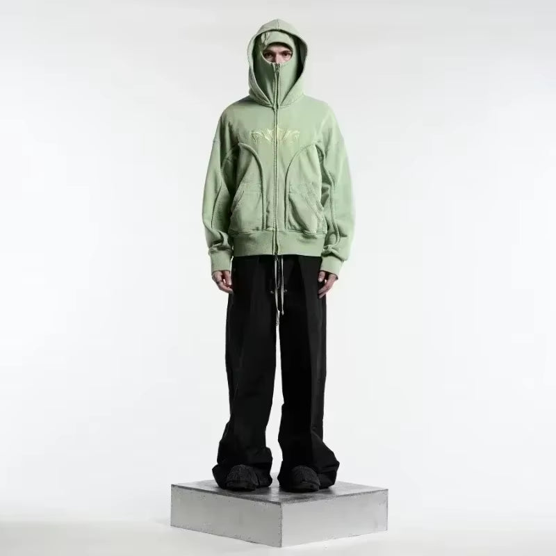 🖤 Harajuku Double Hood Hoodie ⚡ Vintage Street Style