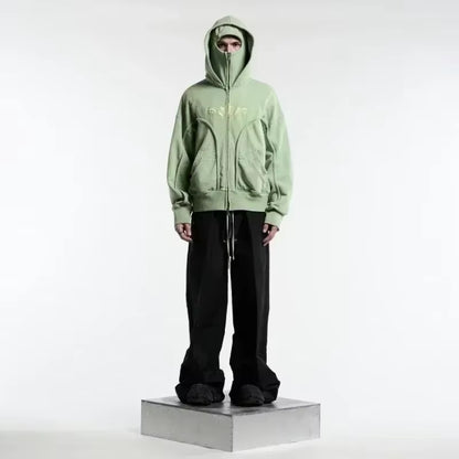 🖤 Harajuku Double Hood Hoodie ⚡ Vintage Street Style