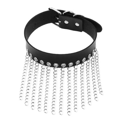 New Harajuku Black Goth Punk Leather Choker Necklaces Women Men Rock Metal Emo Festival Cosplay Party Jewelry Gothic Accessories