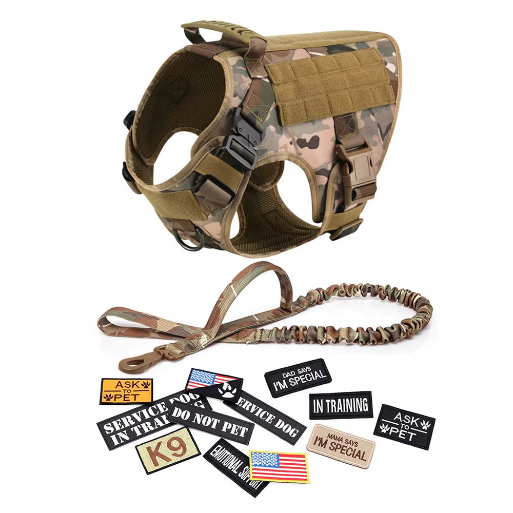 Tactical Dog Harness Kit 🐾 Military Training Vest with Patches & Bags