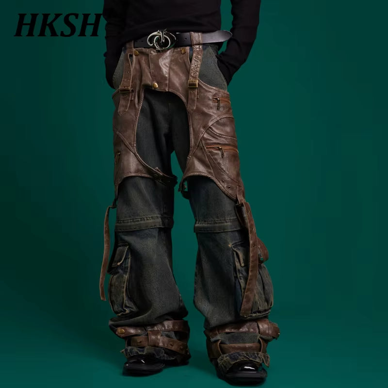 Elevate Your Style with Vintage Detachable Denim Cargo Pants – Trendy Spliced Jeans for Men | 2025 Original Collection