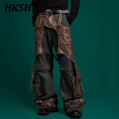 Elevate Your Style with Vintage Detachable Denim Cargo Pants – Trendy Spliced Jeans for Men | 2025 Original Collection