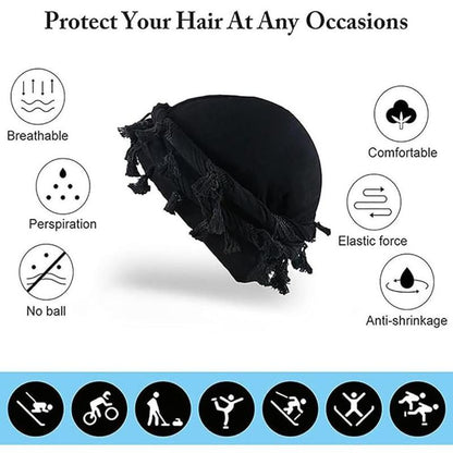 Retro Twist Turban – Silky Lined Beanie for Men