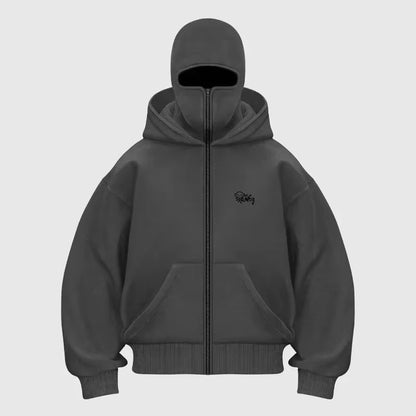 🖤 Harajuku Double Hood Hoodie ⚡ Vintage Street Style