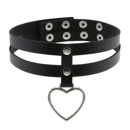 New Harajuku Black Goth Punk Leather Choker Necklaces Women Men Rock Metal Emo Festival Cosplay Party Jewelry Gothic Accessories