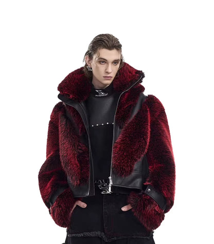 Men’s Luxury Faux Fur Patchwork Coat 2025 🖤🔥