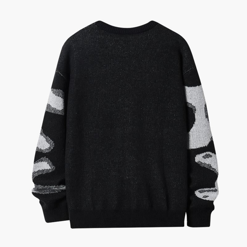 Emo Skeleton Sweater 🖤 Oversized Gothic Knitwear”