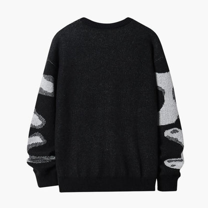 Emo Skeleton Sweater 🖤 Oversized Gothic Knitwear”