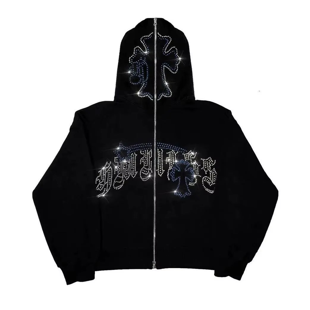 Autumn/Winter Fashion Vintage Y2K Sweatshirt Hoodies Streetwear Matching Shirt Aesthetic Korean Style Zipper Pullover Emo