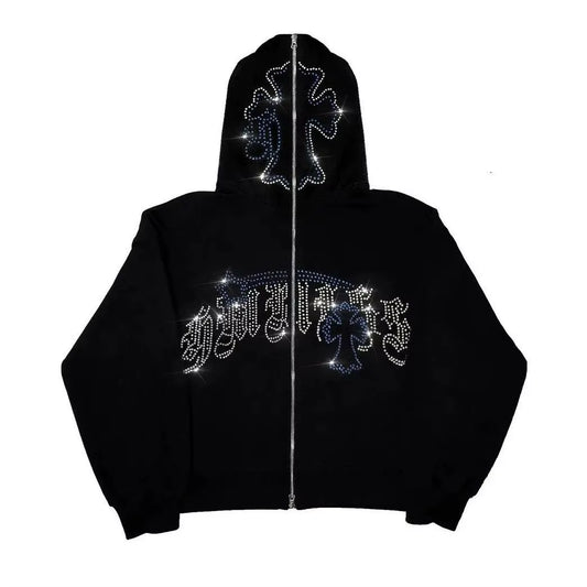 Autumn/Winter Fashion Vintage Y2K Sweatshirt Hoodies Streetwear Matching Shirt Aesthetic Korean Style Zipper Pullover Emo