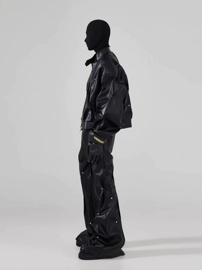 🖤 Men’s Luxury PU Leather Jacket — Rivet Streetwear 2025 ⚡