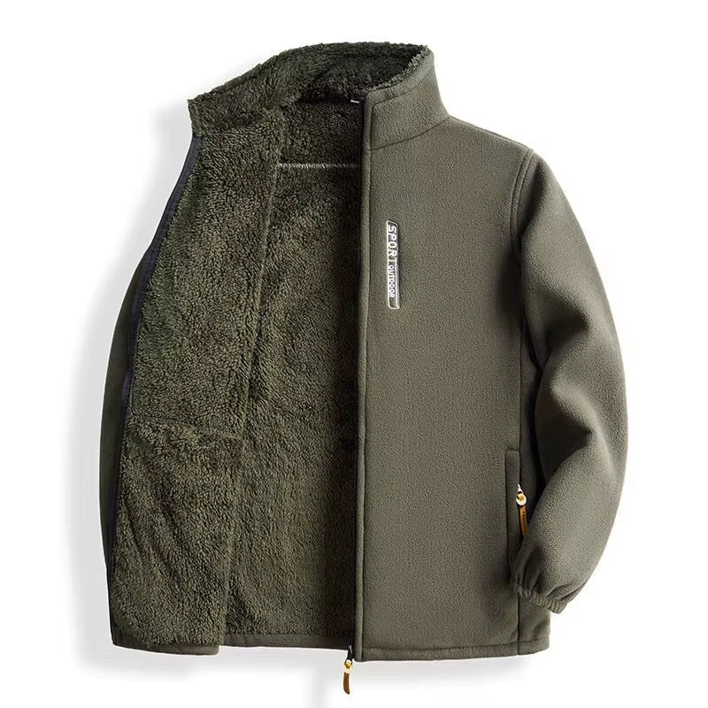Stay Warm and Stylish this Winter with Our Thickened Polar Fleece Jacket for Men - Perfect for Autumn and Winter Adventures!