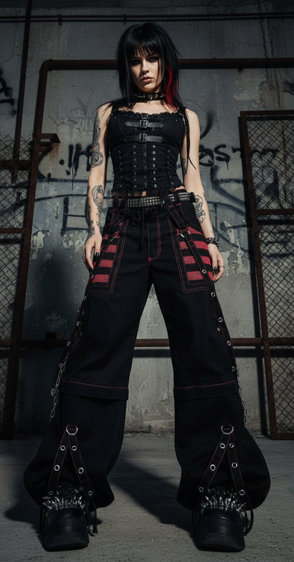 Emo Punk Y2K Wide Leg Pants 🖤✨