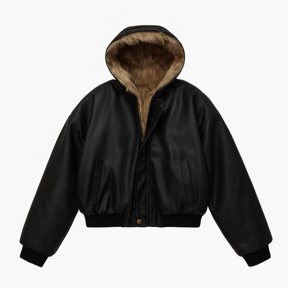 🔥 Dark Rebellion Faux Fur Hooded Jacket 🖤