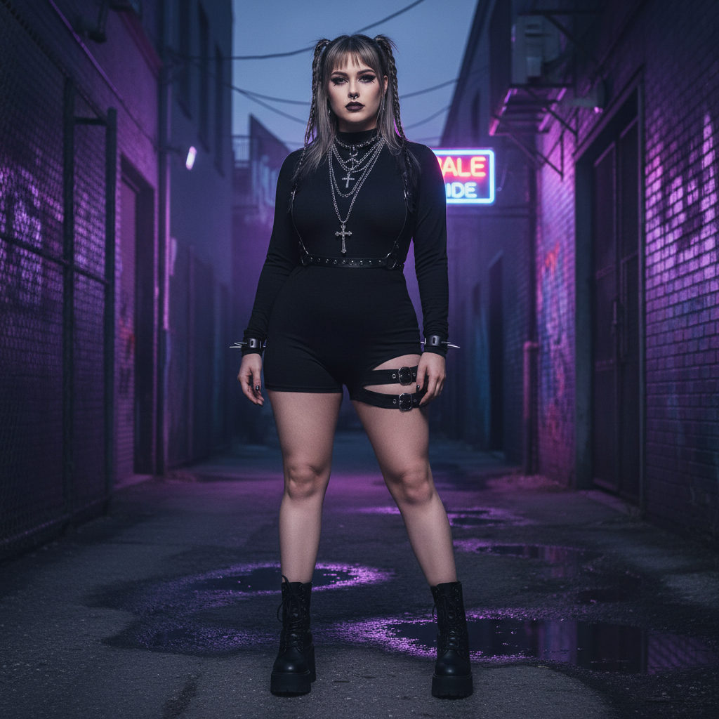 🖤 Gothic Black Buckle Jumpsuit 🕷️