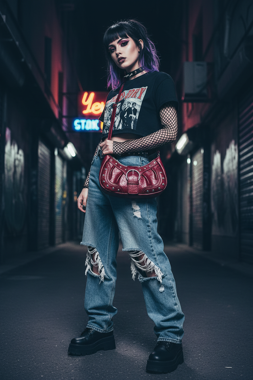 Y2K Punk Shoulder Bag 👜🔥
