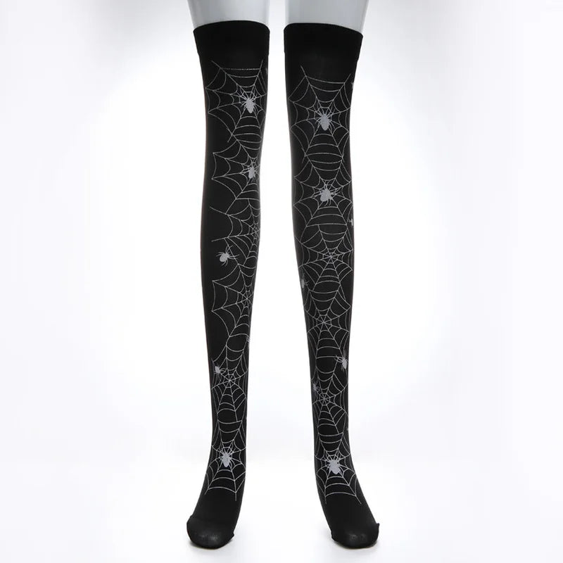 Skull Gothic Dark Long Sexy Stockings Harajuku Emo Alternative Lolita Socks Lingerie Skin Thigh High Garters Hosiery Stockings
