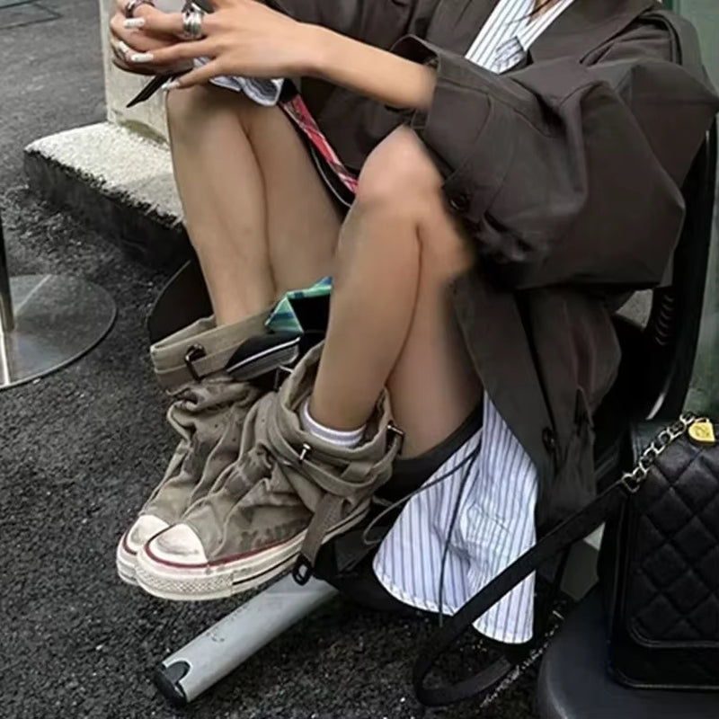 Women’s Y2K Canvas Slouch Boots