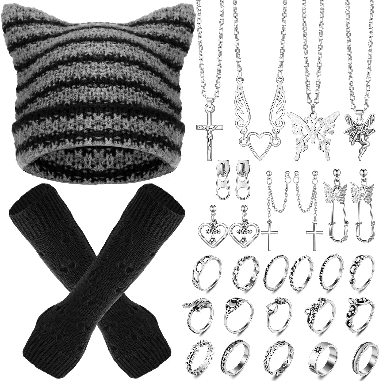 Complete Y2K Emo Set 25 Pcs ⭐🖤