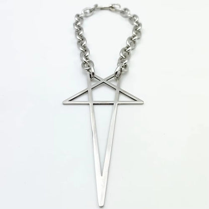 Trendy Punk Hip Hop Star Charms Pendant Necklace - Unisex Y2K Fashion Choker for Gothic Style Lovers